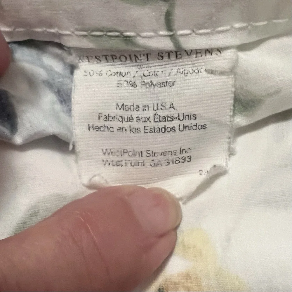 Vtg 80s Westpoint Stevens 2 Standard Pillowcase Blue Cabbage Rose French Country